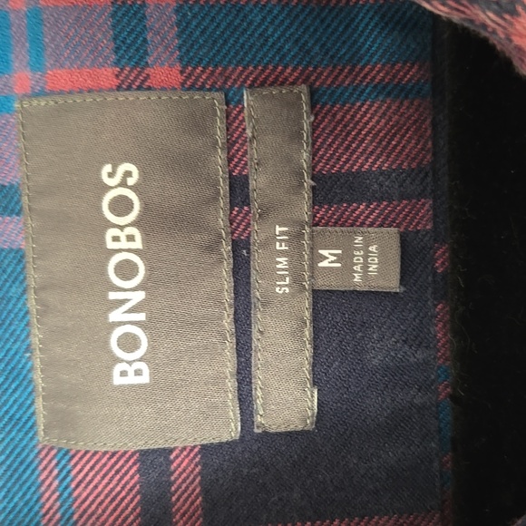 BONOBOS Plaid Mens Slim Fit Shirt - Picture 13 of 13